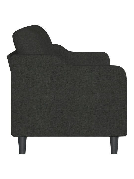 Trivietė sofa, juodos spalvos, 180cm, audinys