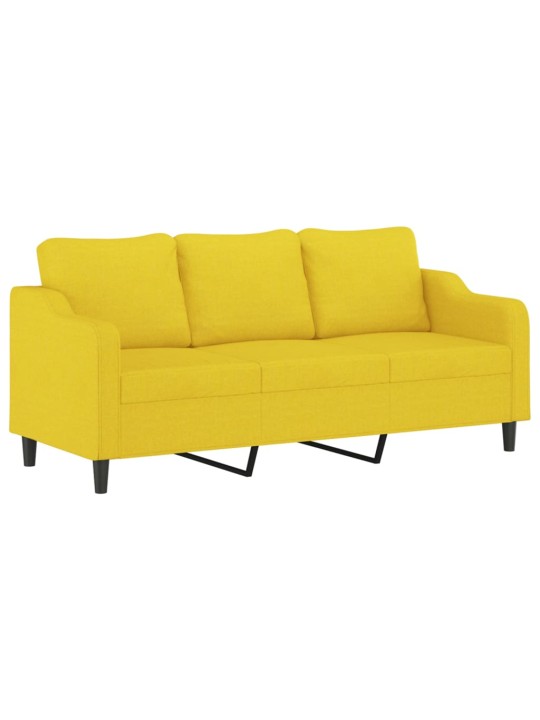 Trivietė sofa, šviesiai geltonos spalvos, 180cm, audinys