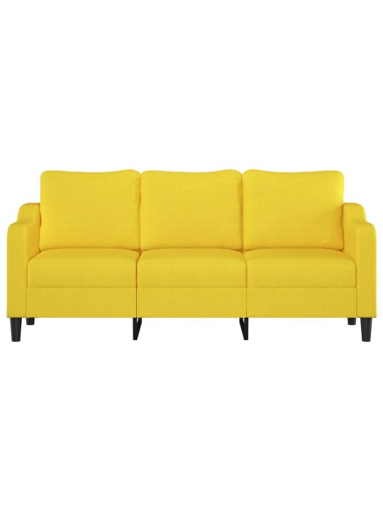 Trivietė sofa, šviesiai geltonos spalvos, 180cm, audinys