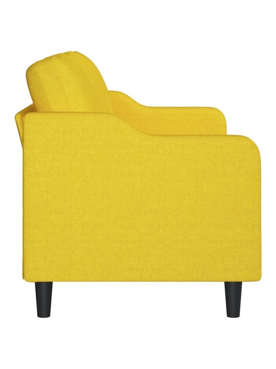 Trivietė sofa, šviesiai geltonos spalvos, 180cm, audinys