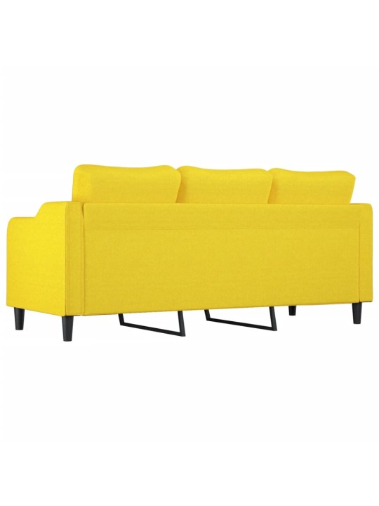 Trivietė sofa, šviesiai geltonos spalvos, 180cm, audinys