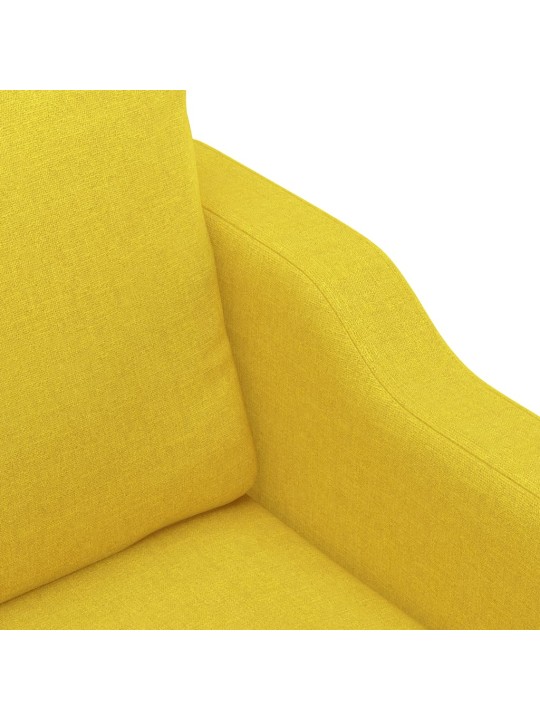 Trivietė sofa, šviesiai geltonos spalvos, 180cm, audinys
