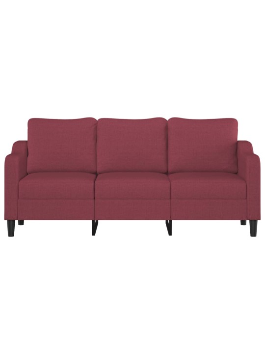 Trivietė sofa, raudonojo vyno spalvos, 180cm, audinys