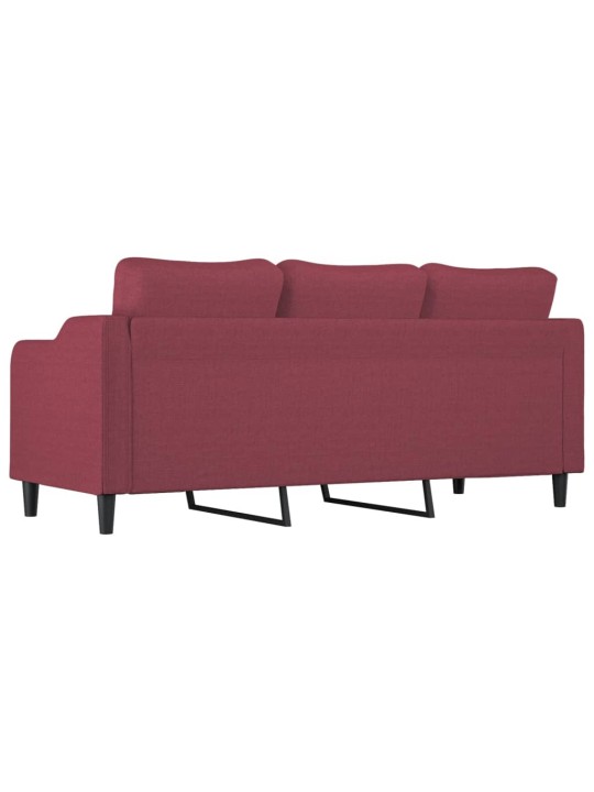 Trivietė sofa, raudonojo vyno spalvos, 180cm, audinys