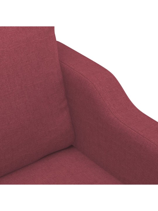 Trivietė sofa, raudonojo vyno spalvos, 180cm, audinys