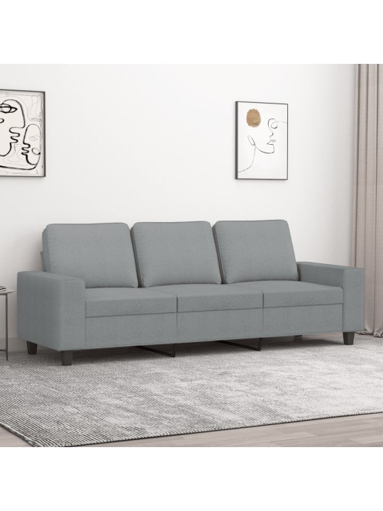 Trivietė sofa, šviesiai pilkos spalvos, 180cm, audinys