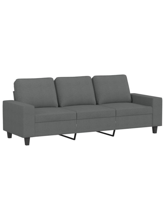Trivietė sofa, tamsiai pilkos spalvos, 180cm, audinys