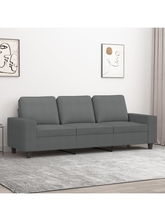 Trivietė sofa, tamsiai pilkos spalvos, 180cm, audinys