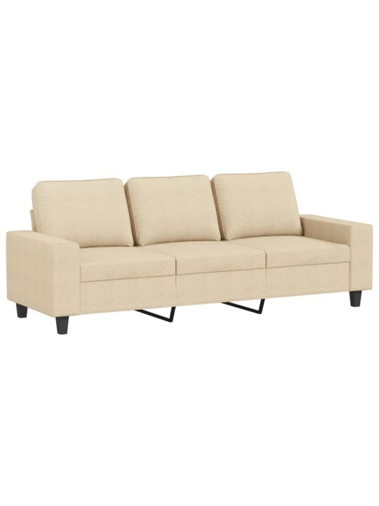 Trivietė sofa, kreminės spalvos, 180cm, audinys