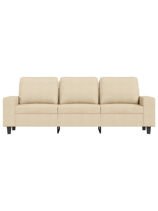 Trivietė sofa, kreminės spalvos, 180cm, audinys