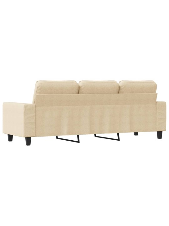 Trivietė sofa, kreminės spalvos, 180cm, audinys