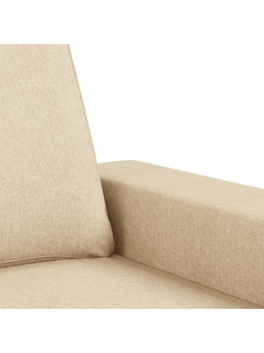 Trivietė sofa, kreminės spalvos, 180cm, audinys