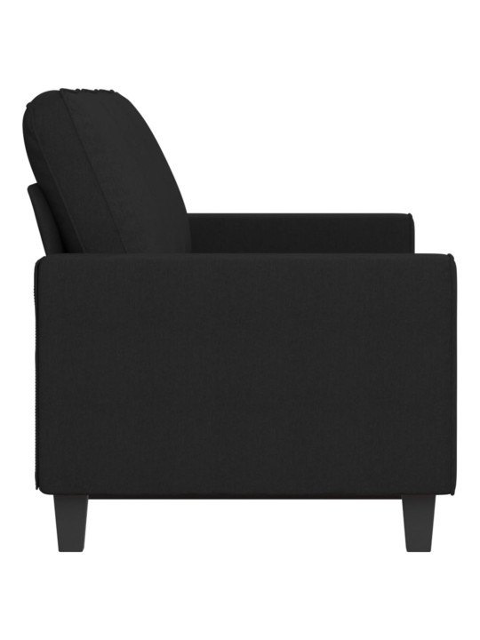 Trivietė sofa, juodos spalvos, 180cm, audinys