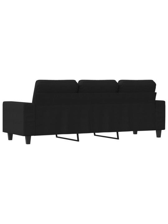 Trivietė sofa, juodos spalvos, 180cm, audinys