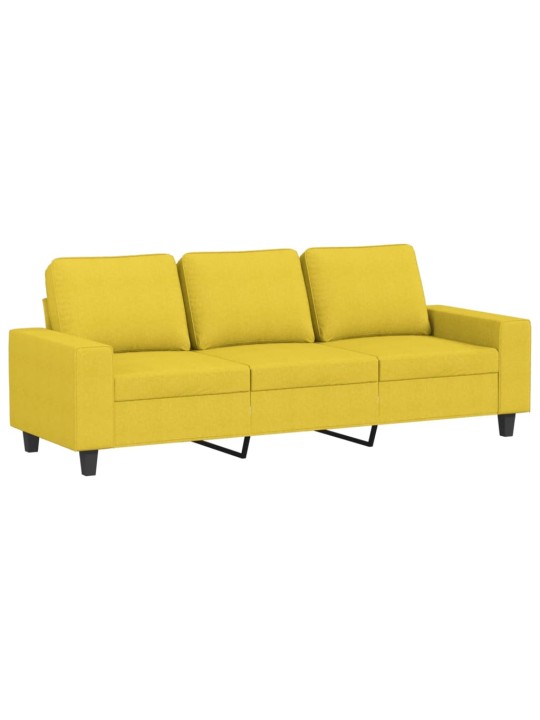 Trivietė sofa, šviesiai geltonos spalvos, 180cm, audinys