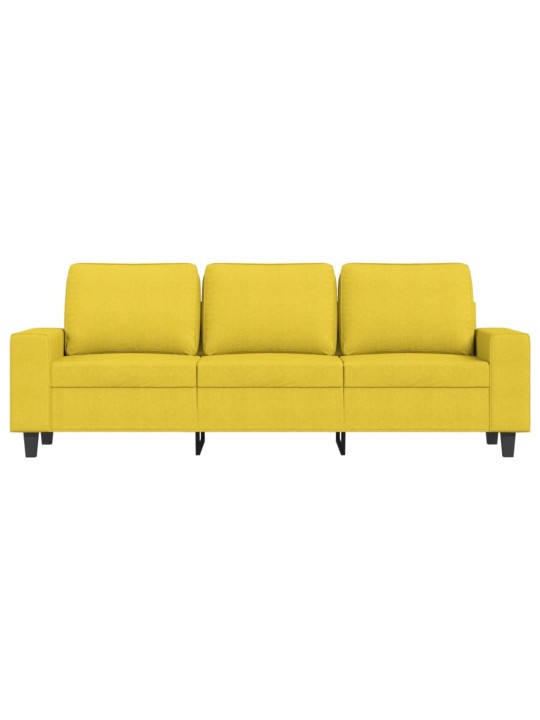 Trivietė sofa, šviesiai geltonos spalvos, 180cm, audinys