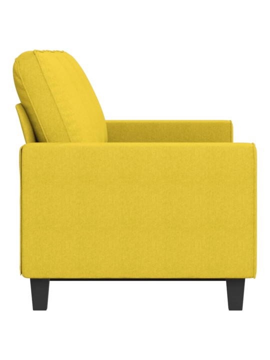 Trivietė sofa, šviesiai geltonos spalvos, 180cm, audinys