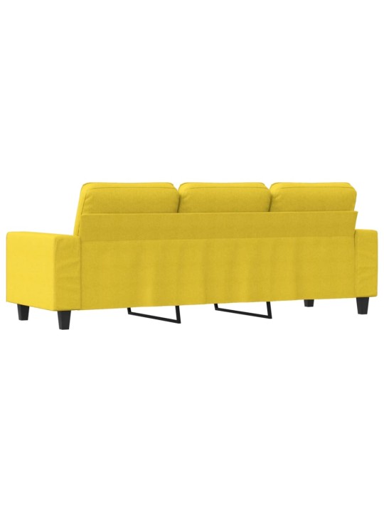 Trivietė sofa, šviesiai geltonos spalvos, 180cm, audinys