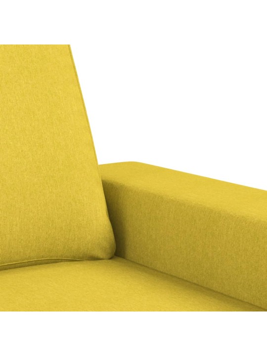 Trivietė sofa, šviesiai geltonos spalvos, 180cm, audinys