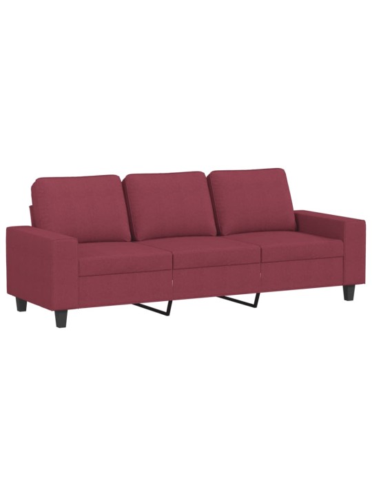 Trivietė sofa, raudonojo vyno spalvos, 180cm, audinys