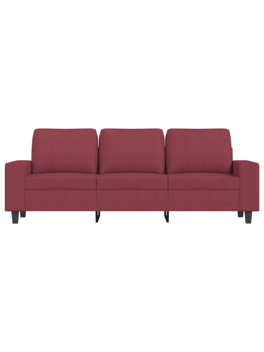 Trivietė sofa, raudonojo vyno spalvos, 180cm, audinys