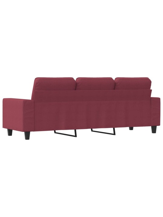 Trivietė sofa, raudonojo vyno spalvos, 180cm, audinys