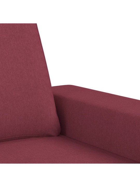 Trivietė sofa, raudonojo vyno spalvos, 180cm, audinys
