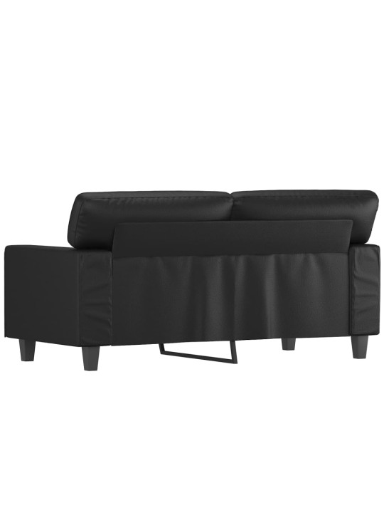 Dvivietė sofa, juodos spalvos, 120cm, dirbtinė oda