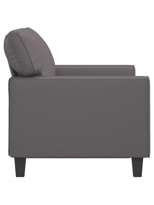 Dvivietė sofa, pilkos spalvos, 120cm, dirbtinė oda