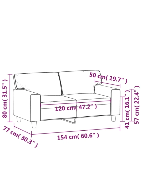 Dvivietė sofa, pilkos spalvos, 120cm, dirbtinė oda