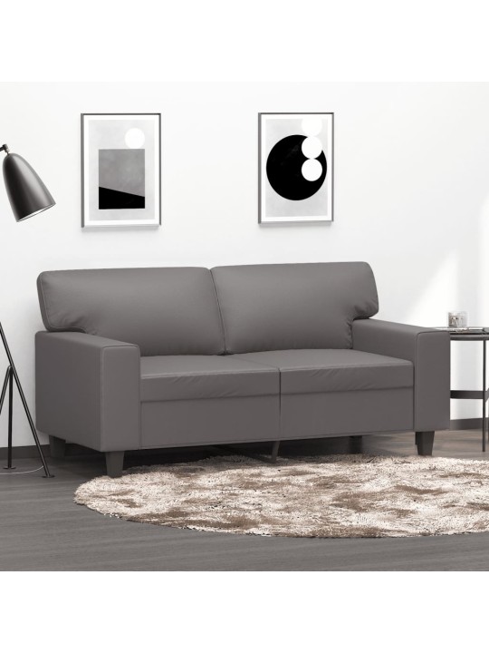Dvivietė sofa, pilkos spalvos, 120cm, dirbtinė oda