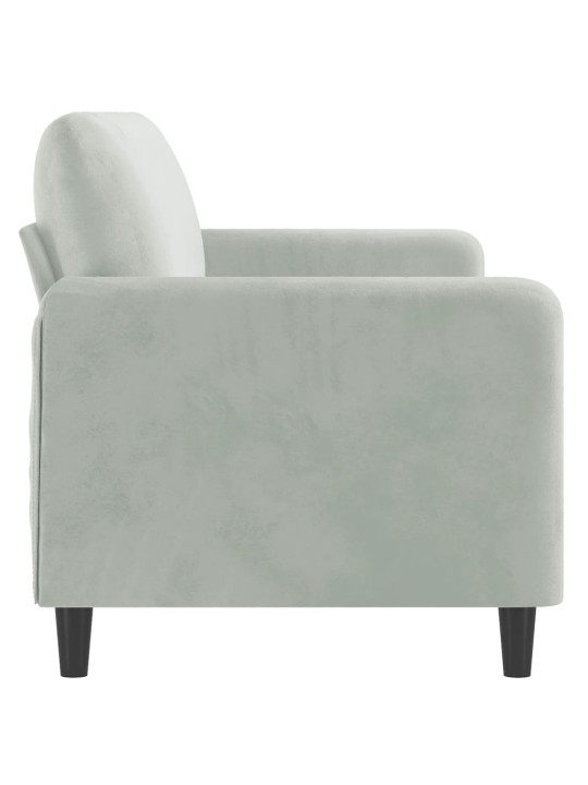 Trivietė sofa, šviesiai pilkos spalvos, 180cm, aksomas