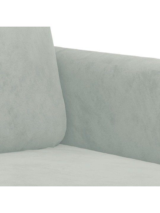 Trivietė sofa, šviesiai pilkos spalvos, 180cm, aksomas
