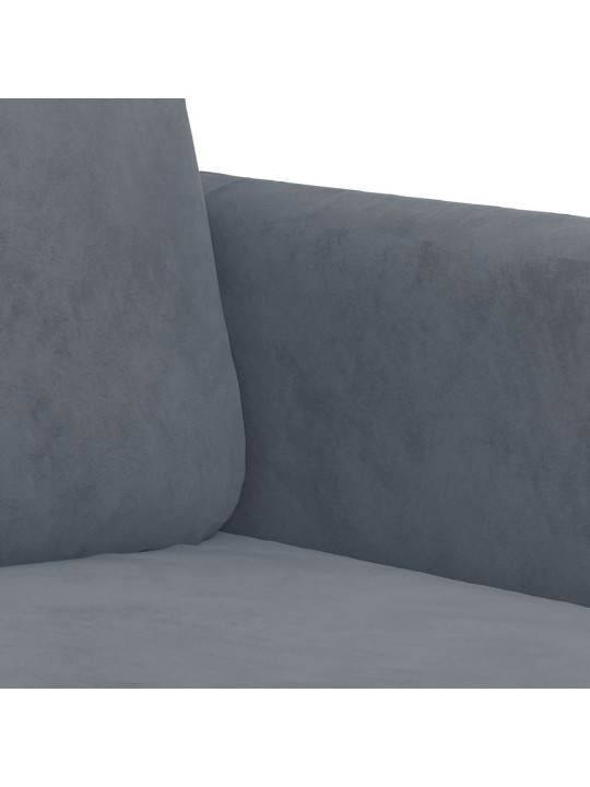 Trivietė sofa, tamsiai pilkos spalvos, 180cm, aksomas