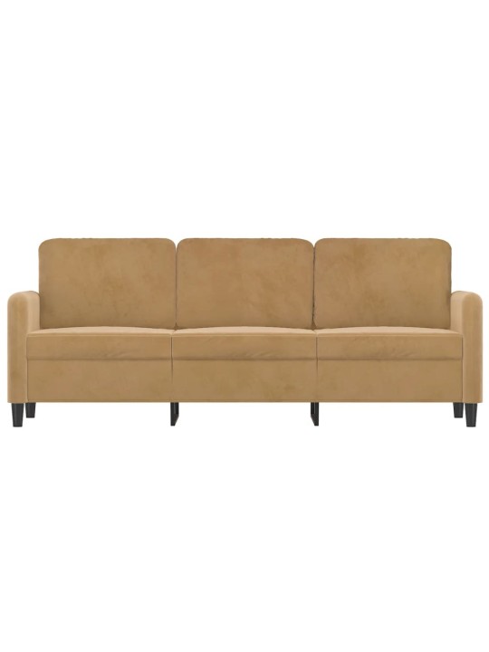 Trivietė sofa, rudos spalvos, 180cm, aksomas