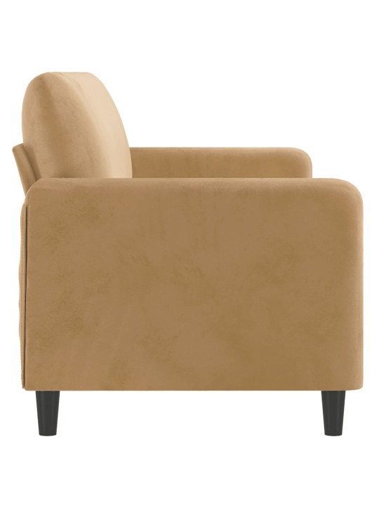 Trivietė sofa, rudos spalvos, 180cm, aksomas