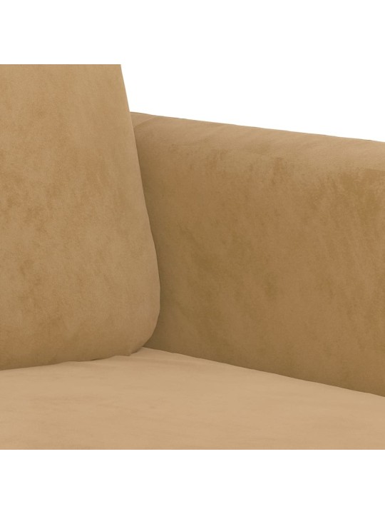 Trivietė sofa, rudos spalvos, 180cm, aksomas