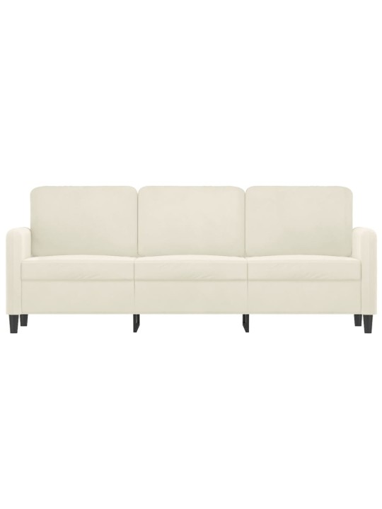 Trivietė sofa, kreminės spalvos, 180cm, aksomas