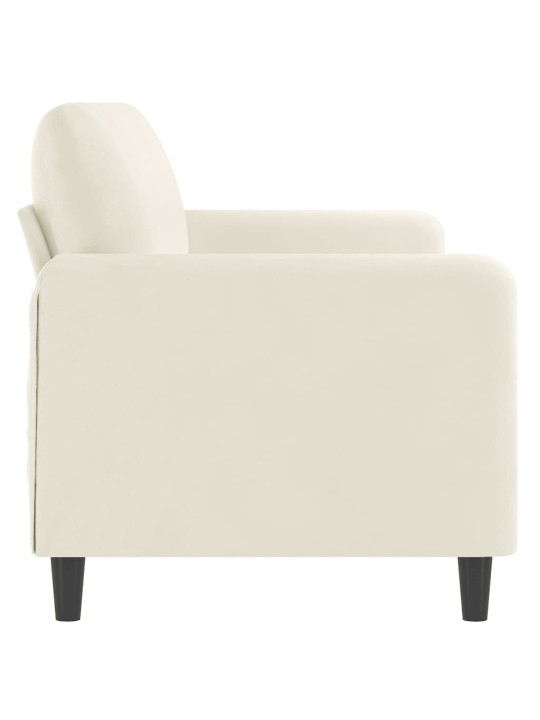 Trivietė sofa, kreminės spalvos, 180cm, aksomas