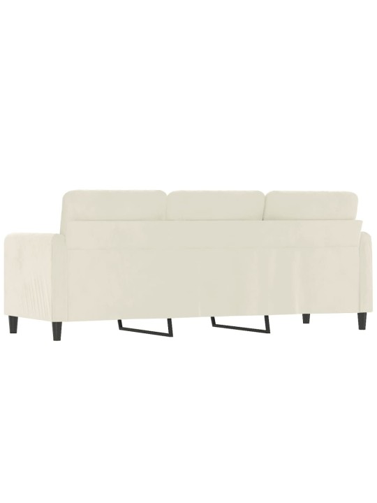 Trivietė sofa, kreminės spalvos, 180cm, aksomas