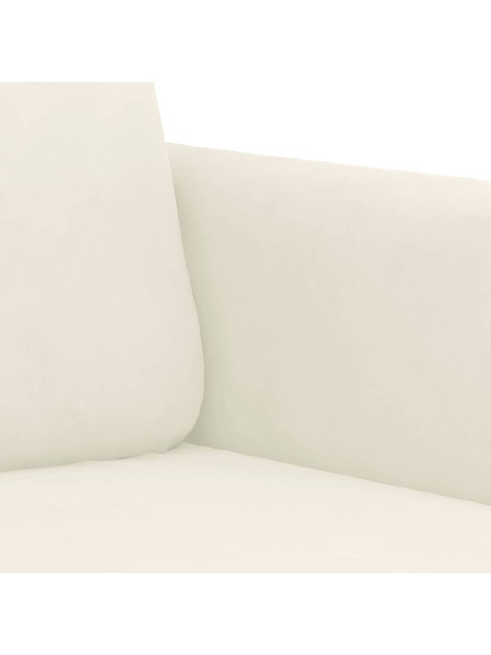 Trivietė sofa, kreminės spalvos, 180cm, aksomas