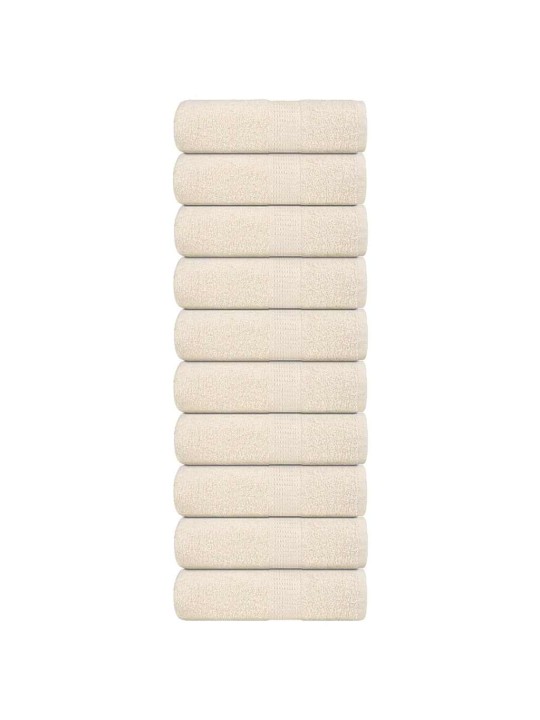 Rankšluosčiai, 10vnt., kreminiai, 30x30 cm, medvilnė, 360g/m²