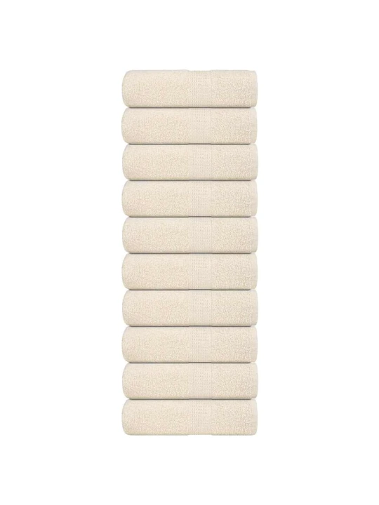 Rankšluosčiai, 10vnt., kreminiai, 30x30 cm, medvilnė, 360g/m²