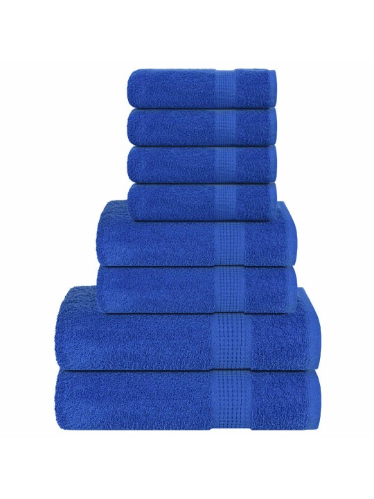 Rankšluosčių rinkinys, 8vnt., mėlyni, 100% medvilnė, 360g/m²