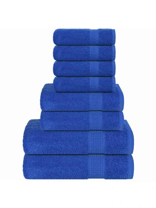 Rankšluosčių rinkinys, 8vnt., mėlyni, 100% medvilnė, 360g/m²