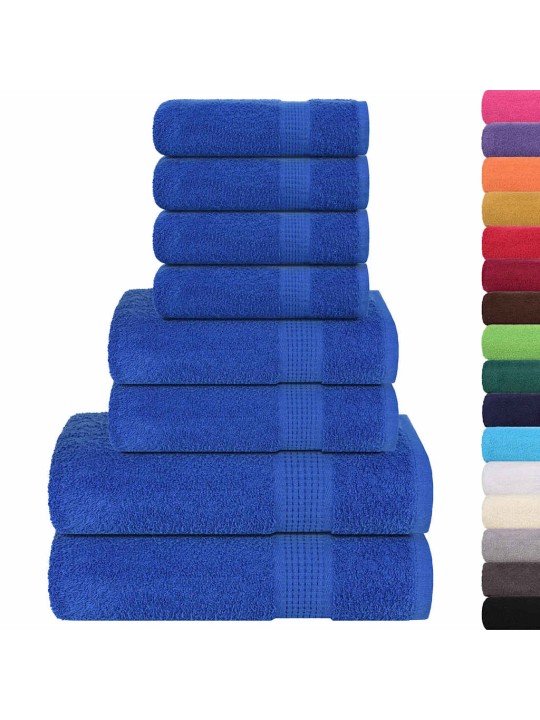 Rankšluosčių rinkinys, 8vnt., mėlyni, 100% medvilnė, 360g/m²