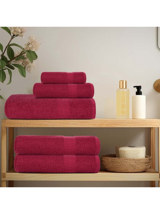 Rankšluosčių rinkinys, 8vnt., raudoni, 100% medvilnė, 360g/m²