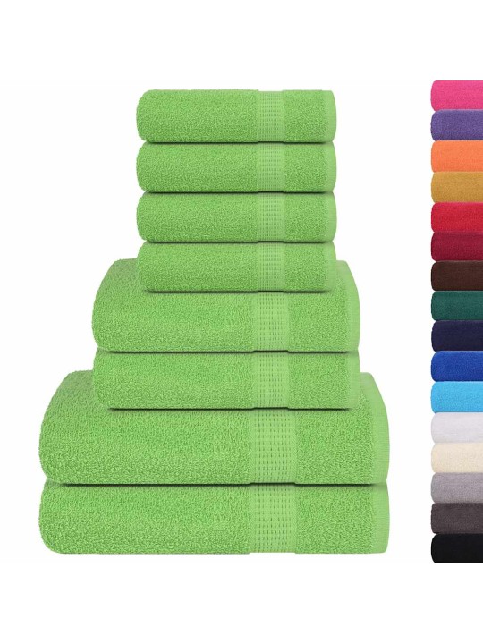 Rankšluosčių rinkinys, 8vnt., žali, 100% medvilnė, 360g/m²