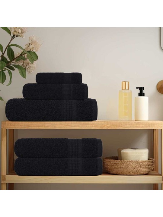 Rankšluosčių rinkinys, 8vnt., juodi, 100% medvilnė, 360g/m²