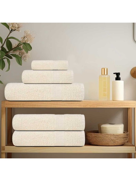 Rankšluosčių rinkinys, 8vnt., kreminiai, 100% medvilnė, 360g/m²
